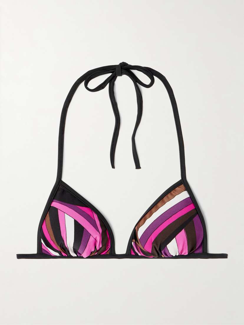 PUCCI Printed Triangle Bikini Top