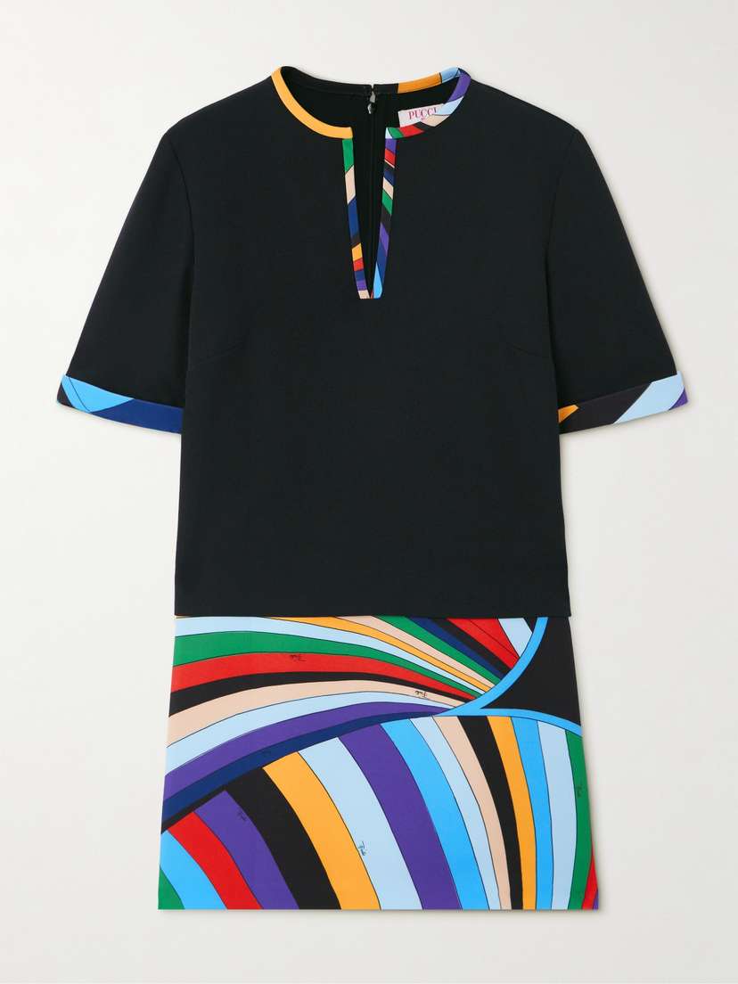 PUCCI Paneled Printed Cady Mini Dress