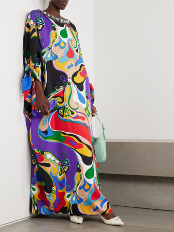Pucci Embellished silk-twill maxi dress