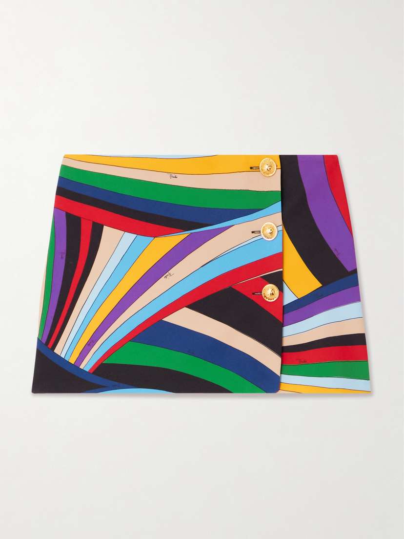 PUCCI Printed Cady Mini Wrap Skirt