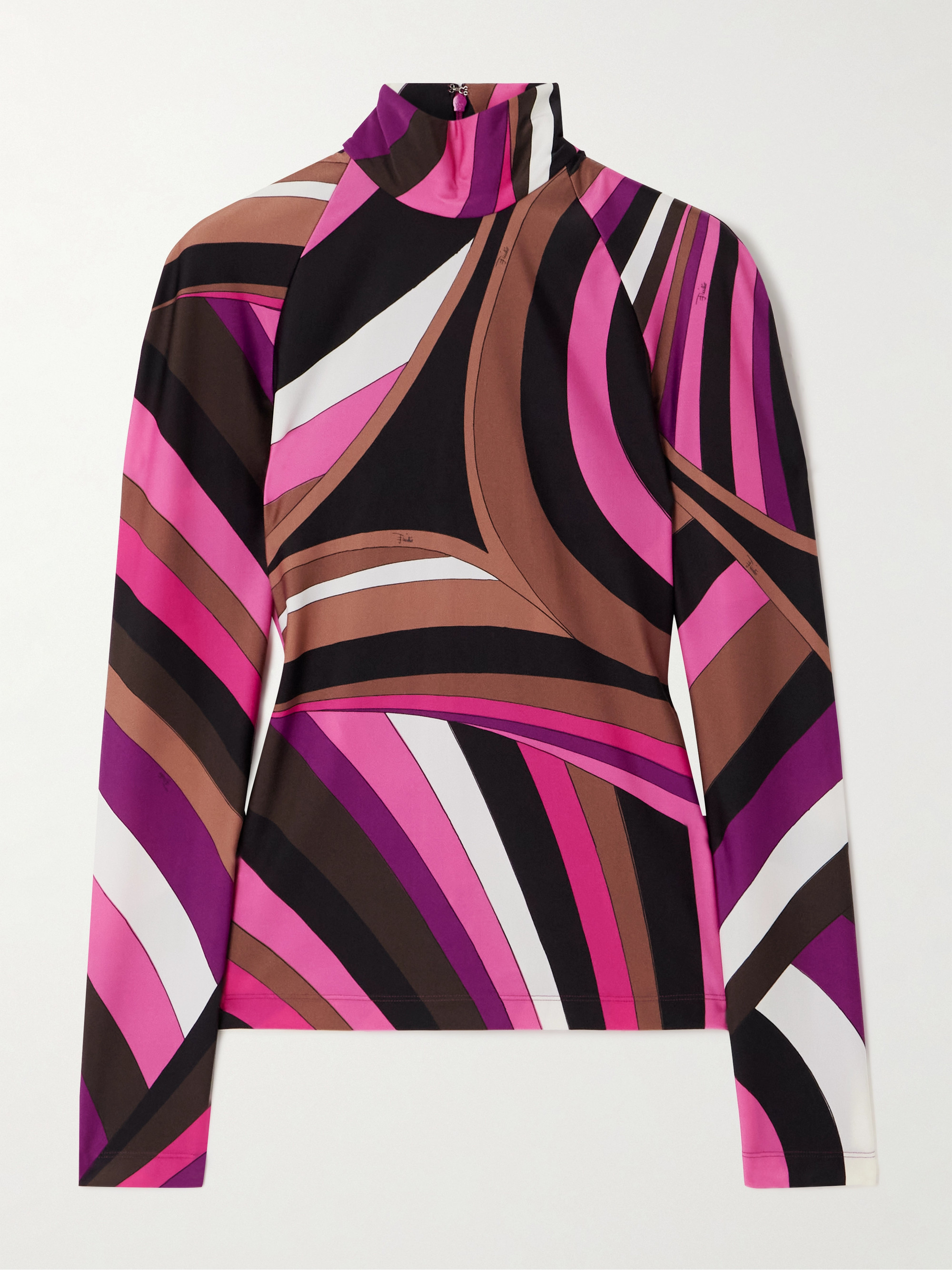 Pucci Printed stretch-jersey turtleneck top