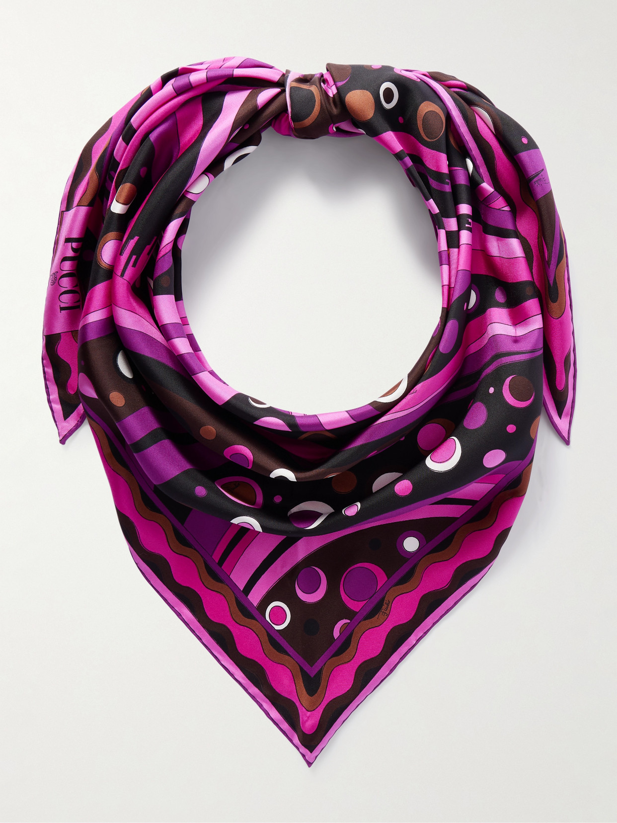 Pucci Printed Silk-twill Scarf In Pink