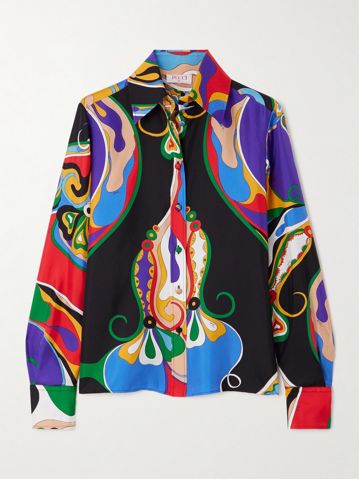 Pucci Printed Silk-twill Shirt In Multi