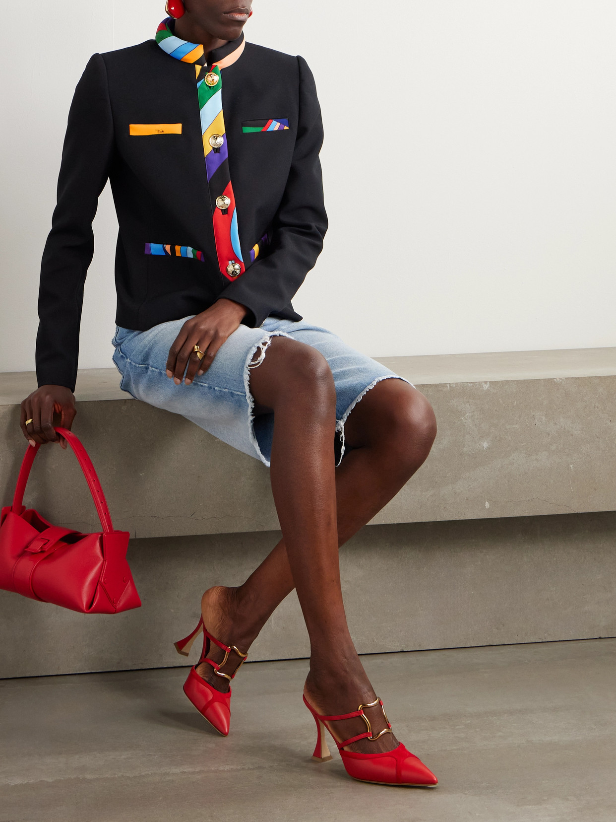 Pucci Contrast-trim Single-breasted Jacket In Black