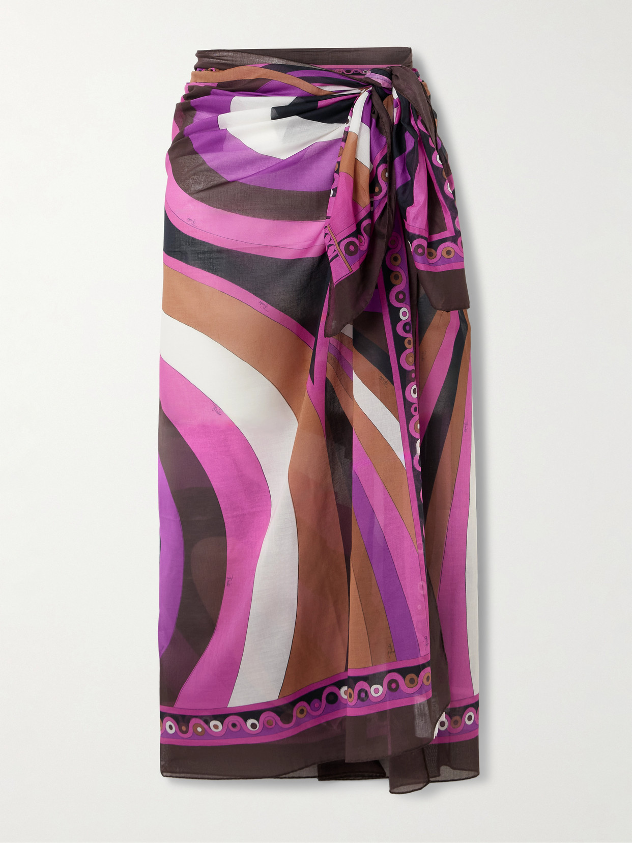 Pucci Printed Cotton-voile Pareo In Pink