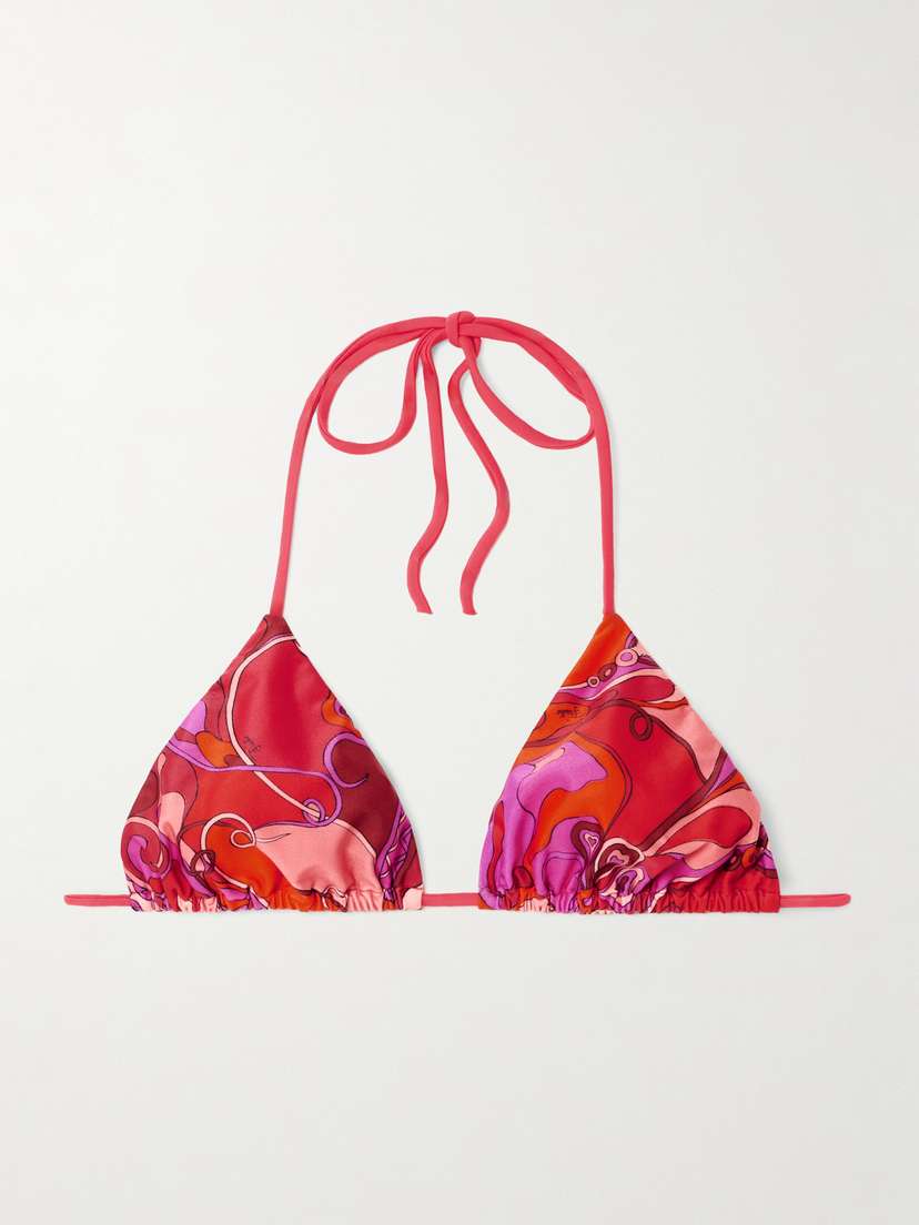 PUCCI Printed Triangle Bikini Top