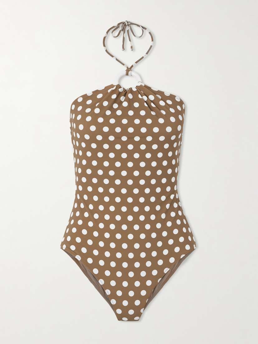 Marysia Avalon Polka-dot Halterneck Swimsuit