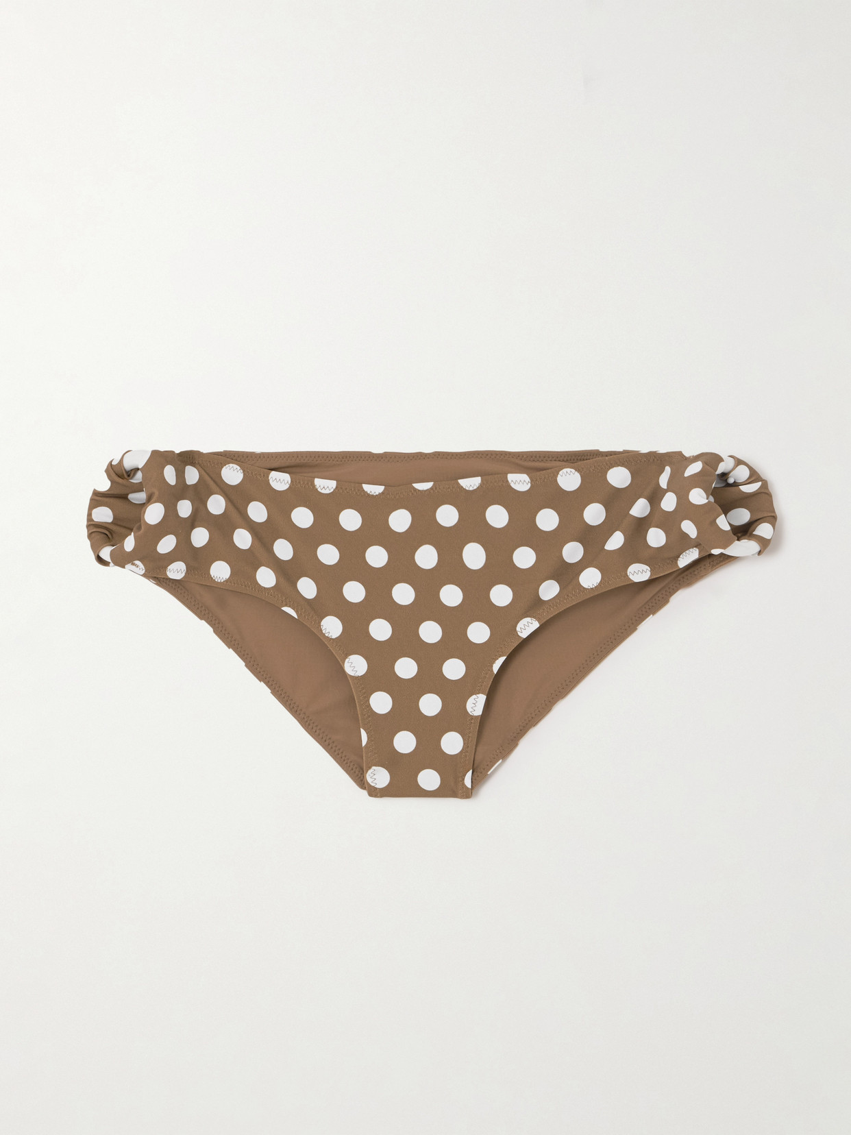 Marysia - Coronada Polka-dot Bikini Briefs - Brown