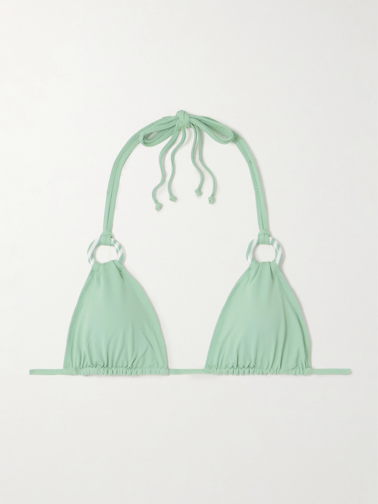 Marysia Del Mar Embellished Triangle Bikini Top In Green