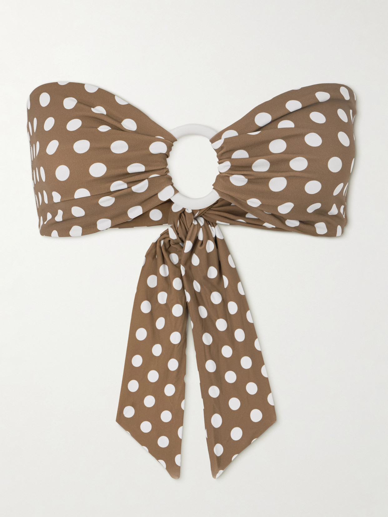 Marysia Coronada Polka-dot Bikini Top In Brown