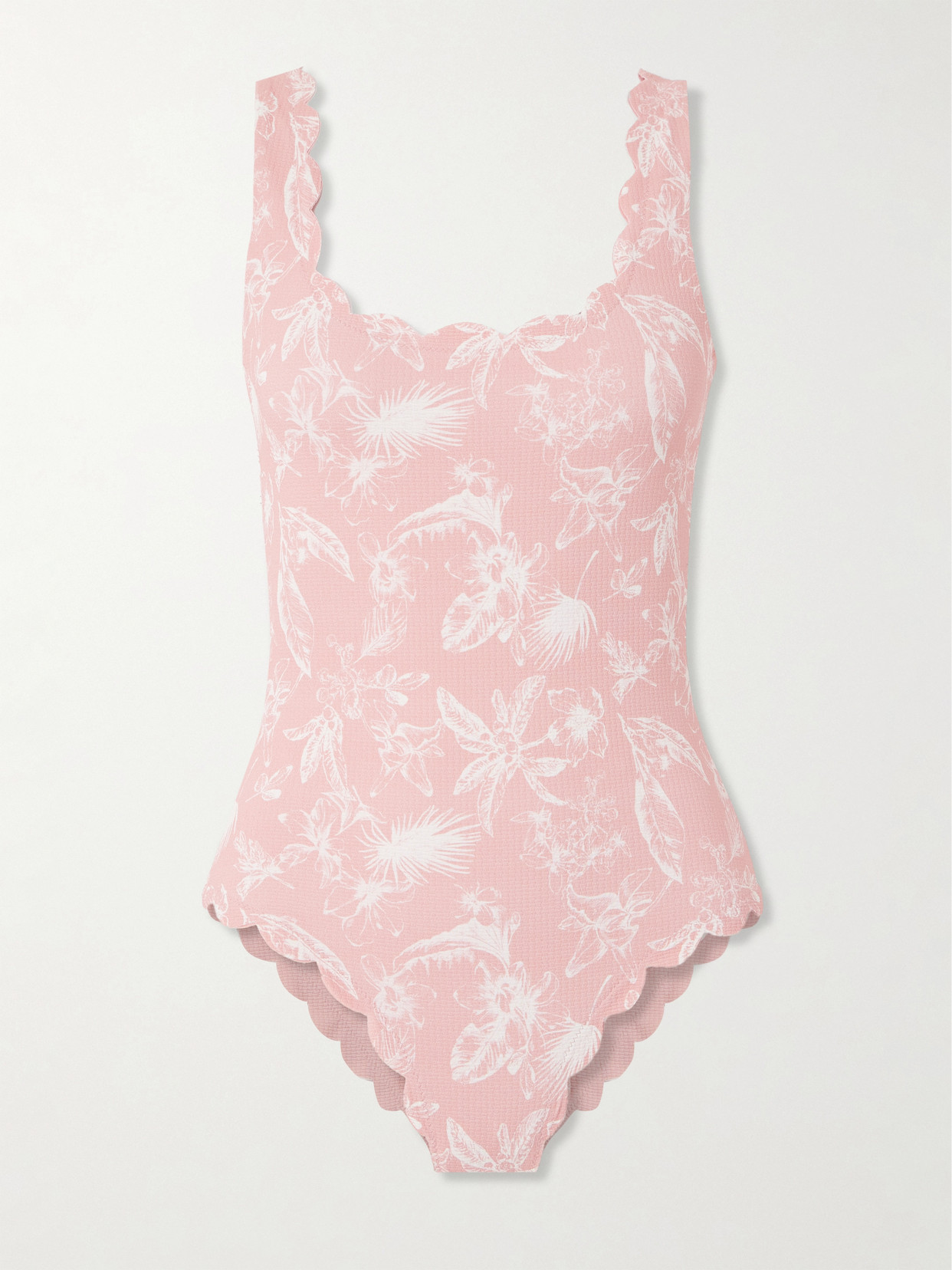 Marysia Palm Springs Printed Stretch-seersucker Swimsuit In Pink
