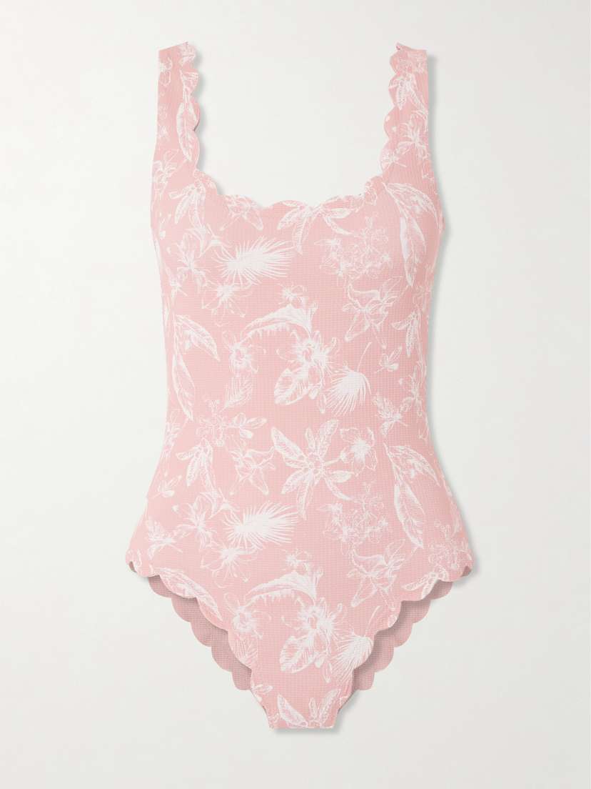 Marysia Palm Springs Printed Stretch-seersucker Swimsuit