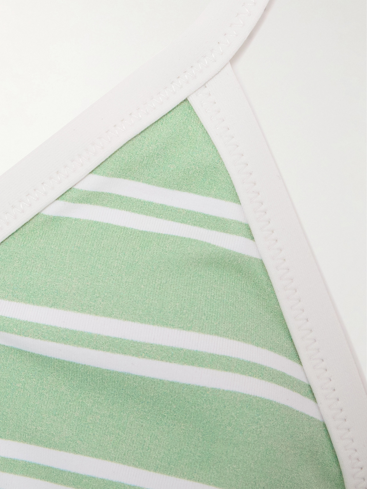 Marysia Bianco Striped Triangle Bikini Top In Green