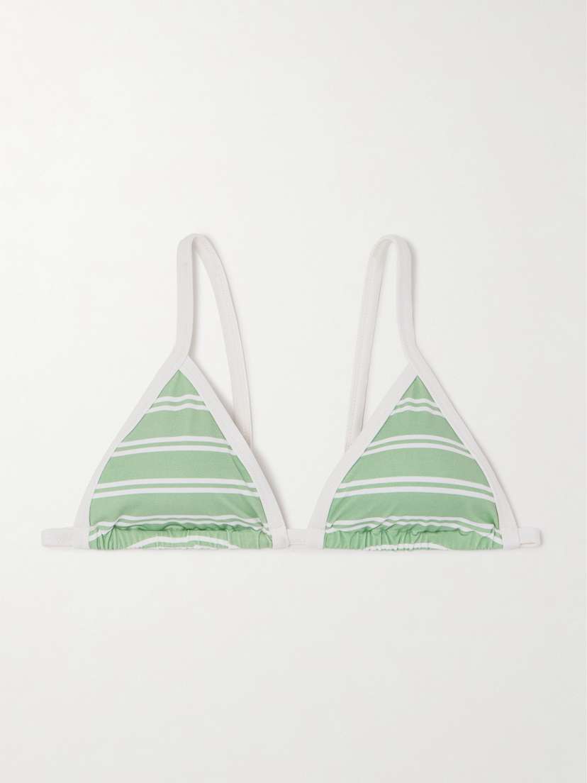 Marysia Bianco Striped Triangle Bikini Top