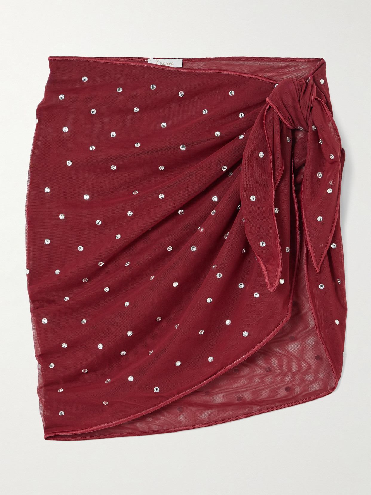 Oseree Crystal-embellished Stretch-mesh Pareo In Unknown