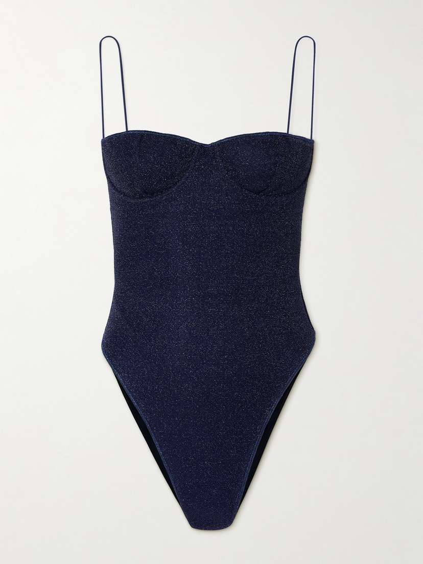 Oséree Lumière Stretch-lurex Swimsuit