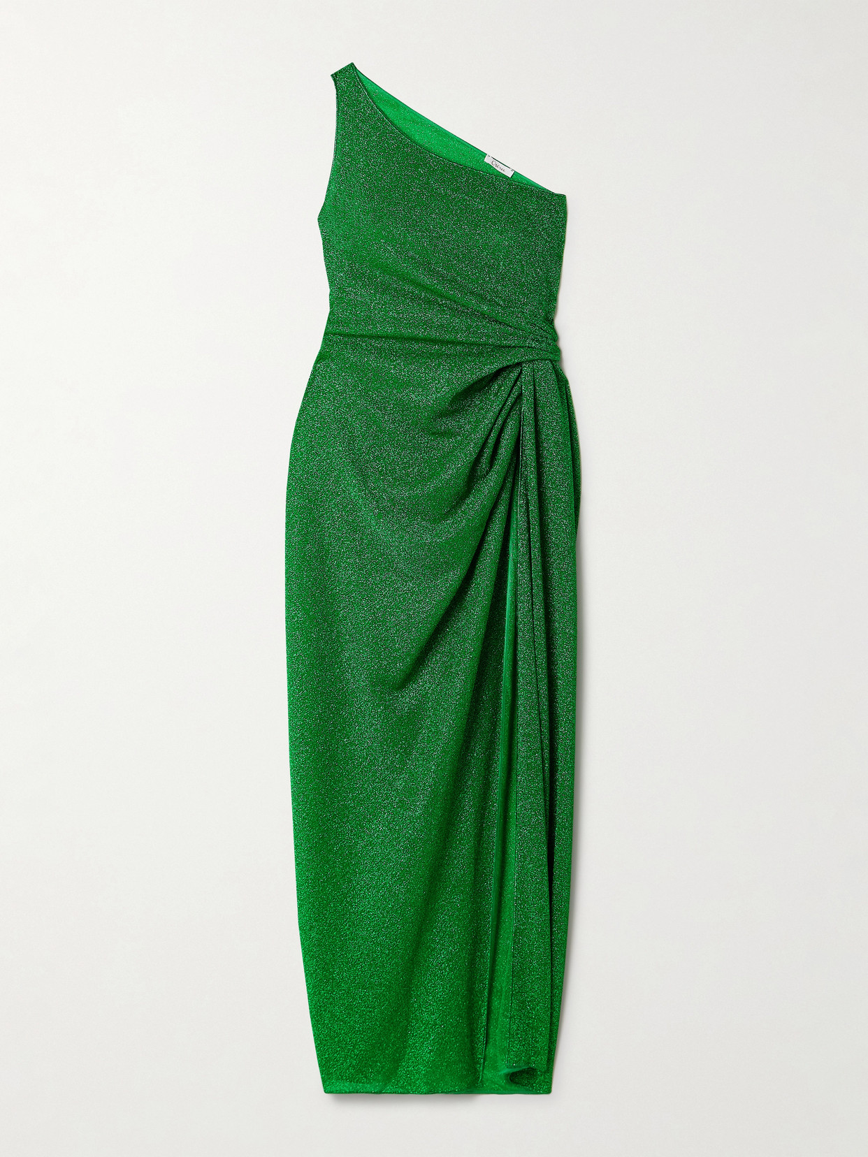 Oseree Lumière One-shoulder Metallic Stretch-knit Midi Dress In Unknown