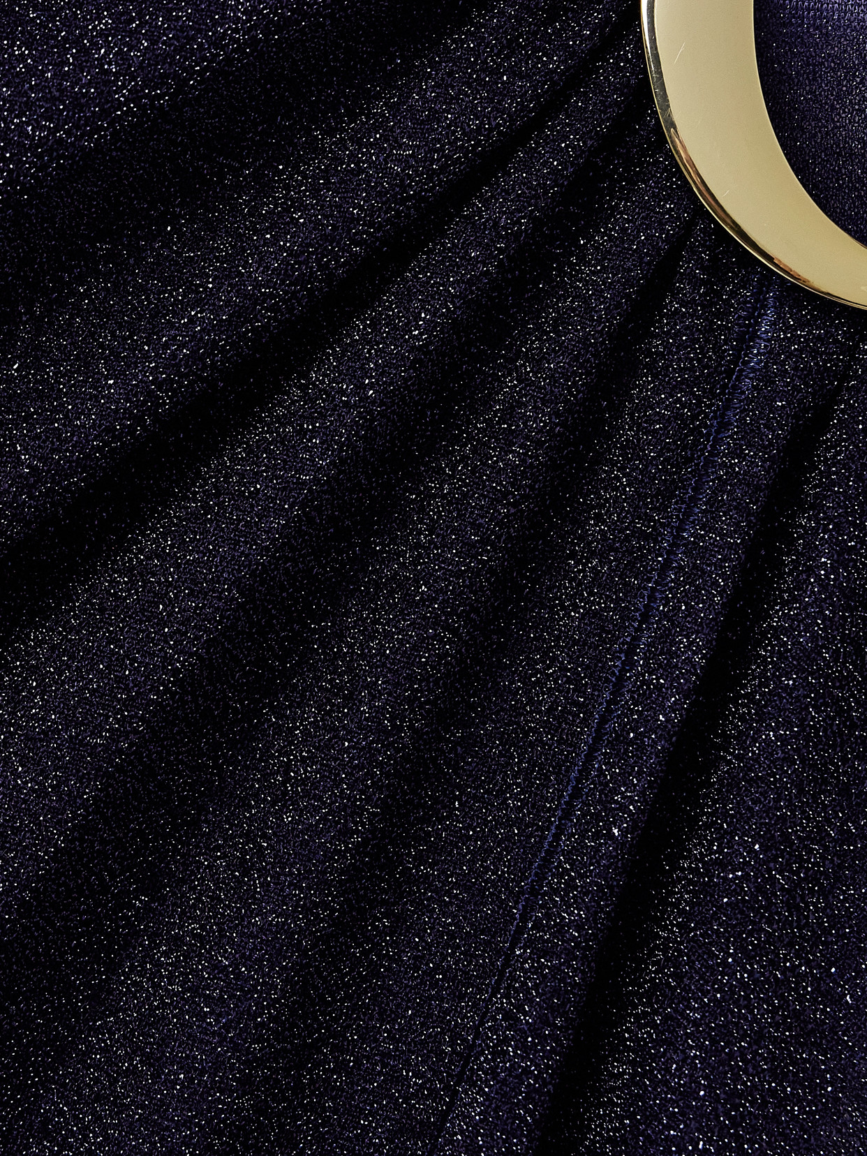 Oseree Lumière One-shoulder Cutout Metallic Stretch-knit Maxi Dress In Blue