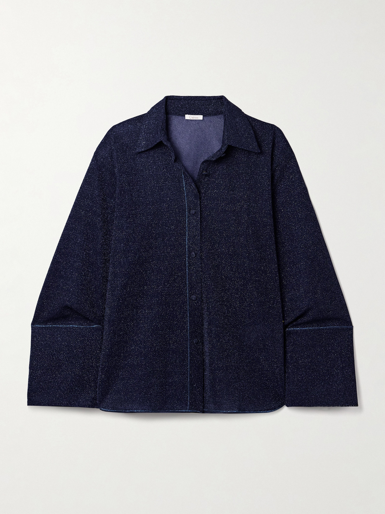 Oseree Lumière Metallic Stretch-knit Shirt In Unknown