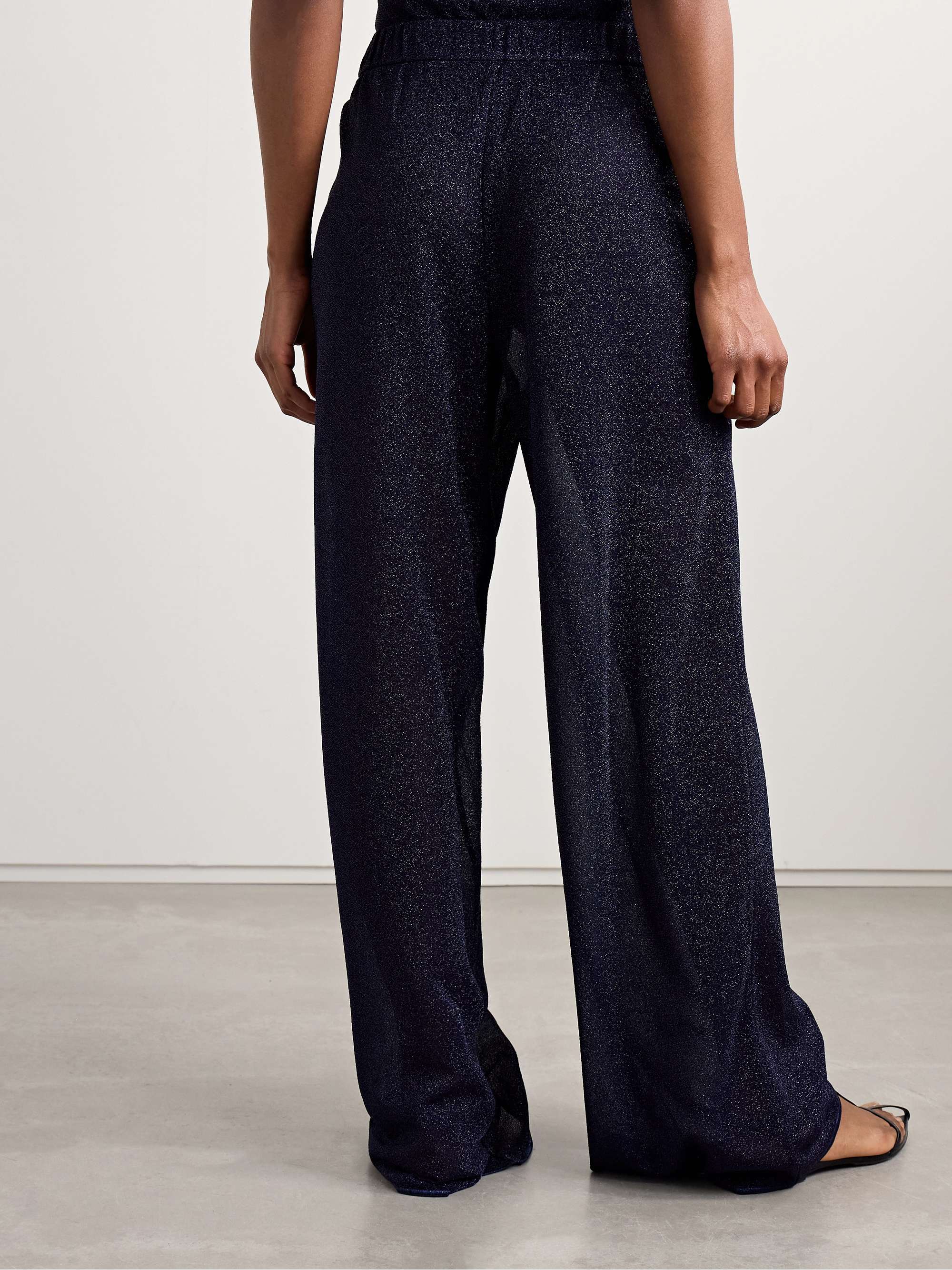OSÉREE Stretch-Lurex wide-leg pants