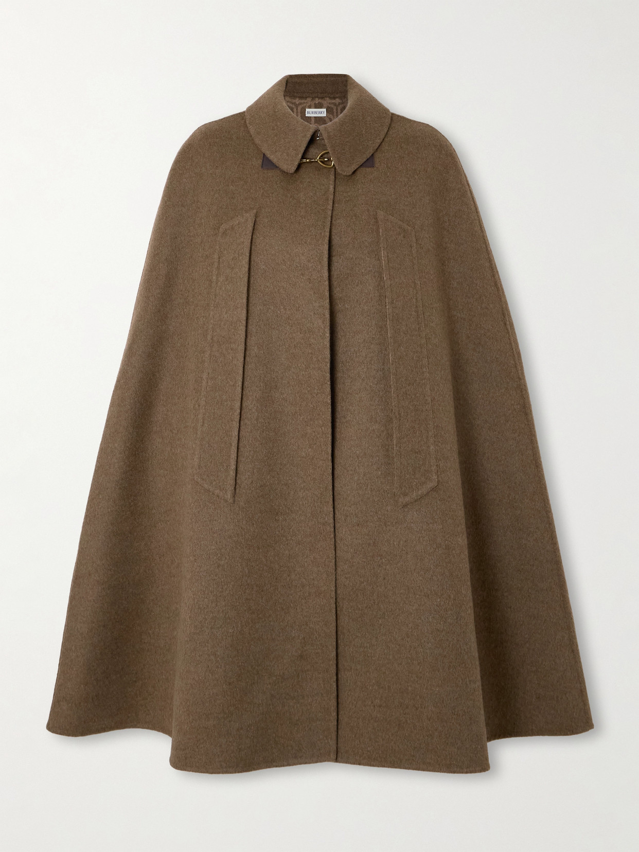 Burberry Wool, Cashmere And Silk-blend Cape In Brown