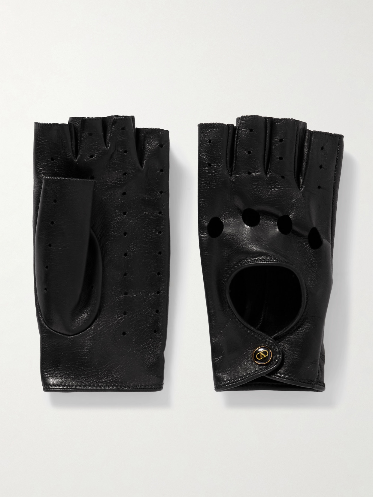 Valentino Garavani Vlogo Leather Gloves In Black