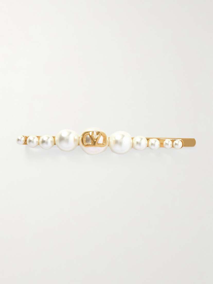 Valentino Garavani tone And Pearl Hair Slide