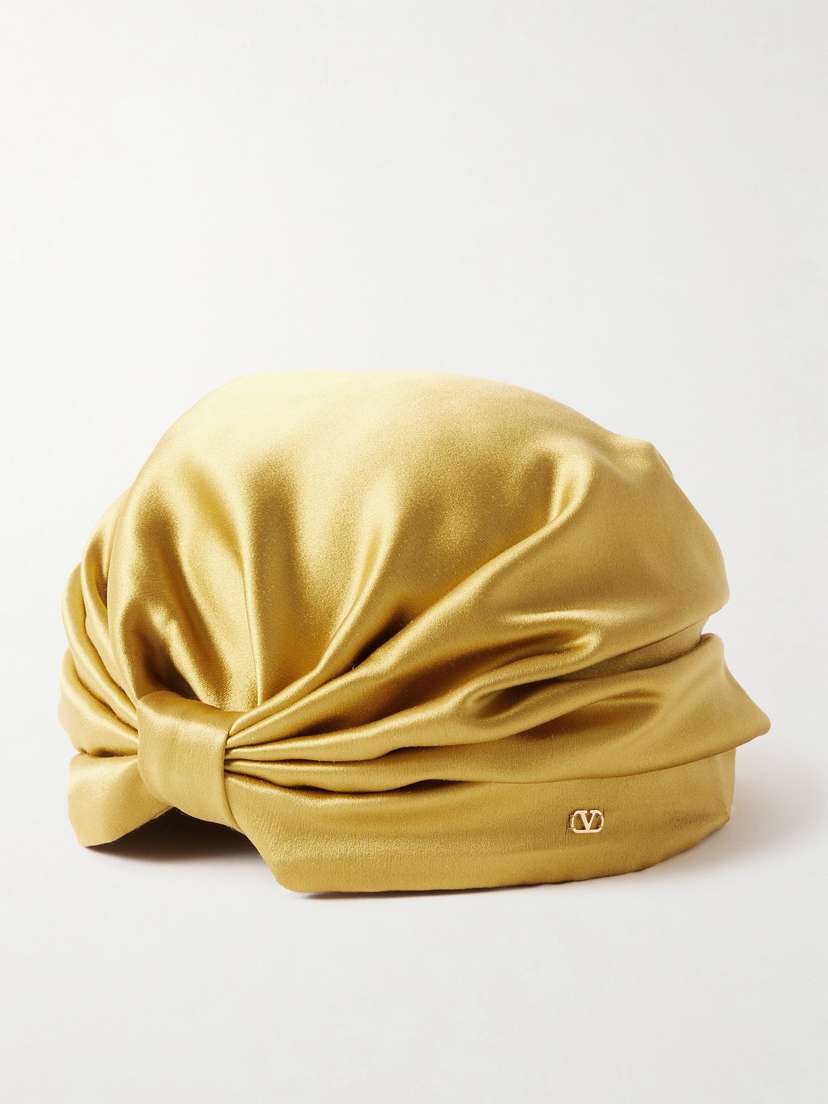 Valentino Garavani Gathered Silk-satin Head Scarf