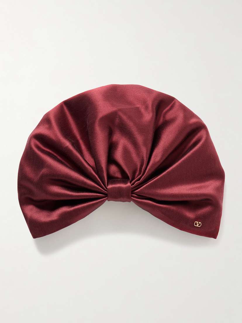 Valentino Garavani — Gathered silk-satin head scarf