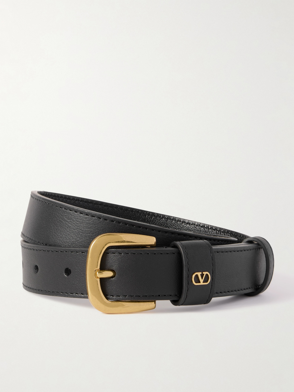 Valentino Garavani - Vlogo Leather Belt - Black