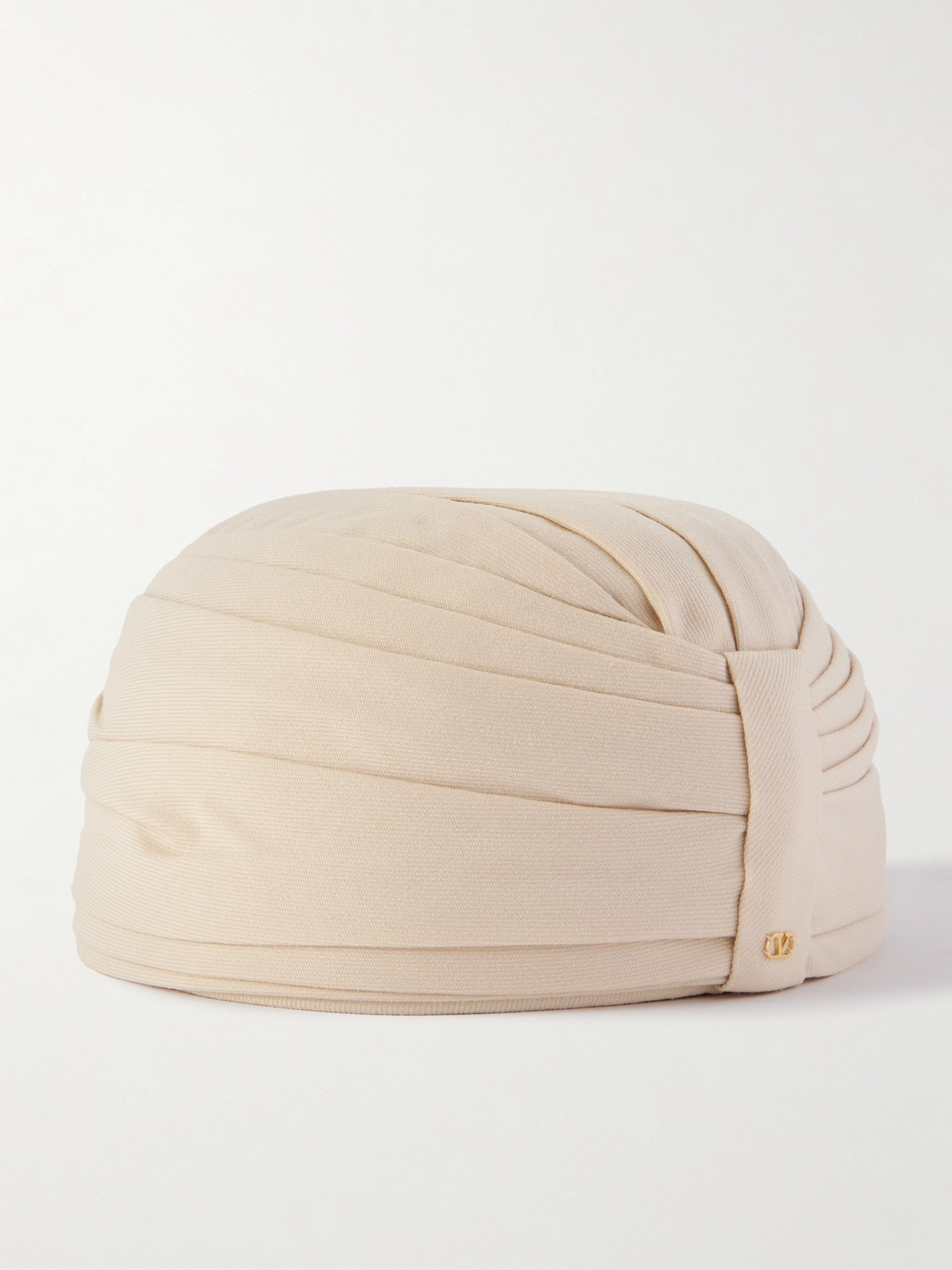 Valentino Women Beige Wool Rigid Turban Hat, Xs Luxury Hats For Women Darveys In Off-white