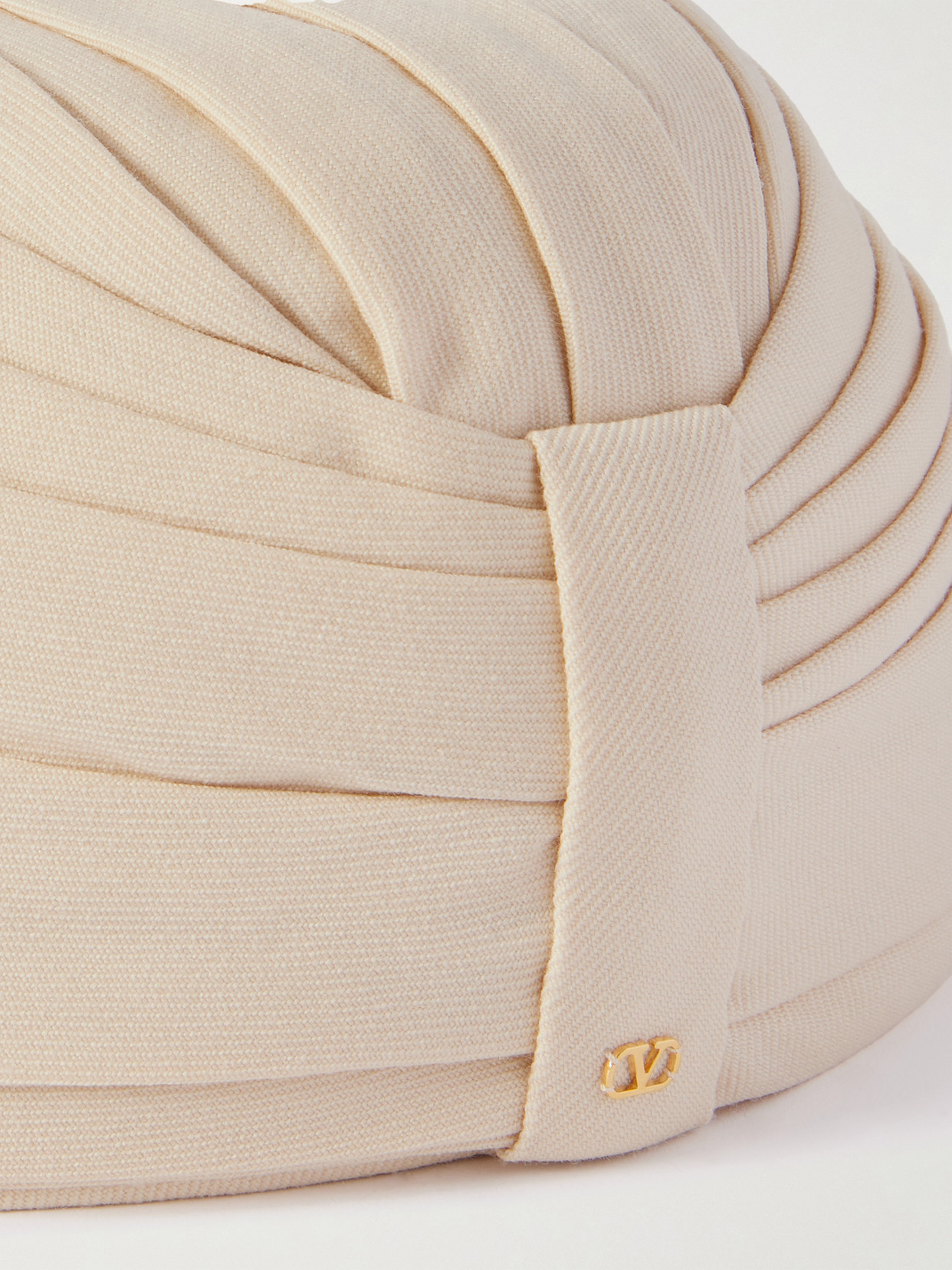 Valentino Women Beige Wool Rigid Turban Hat, Xs Luxury Hats For Women Darveys In Off-white