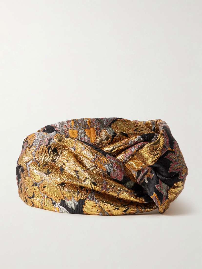 Valentino Garavani Twisted Floral-brocade Headband