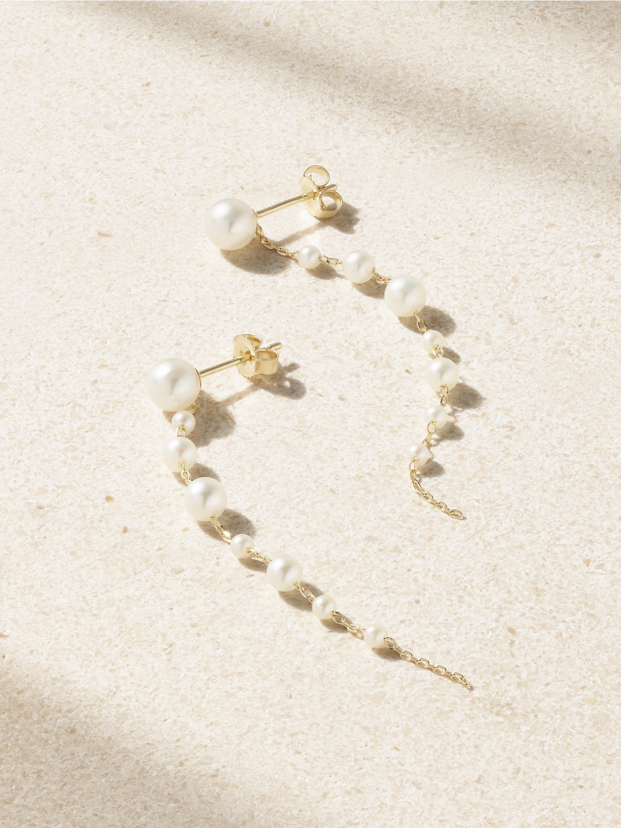 Mizuki - 14-karat Gold Pearl Earrings - White