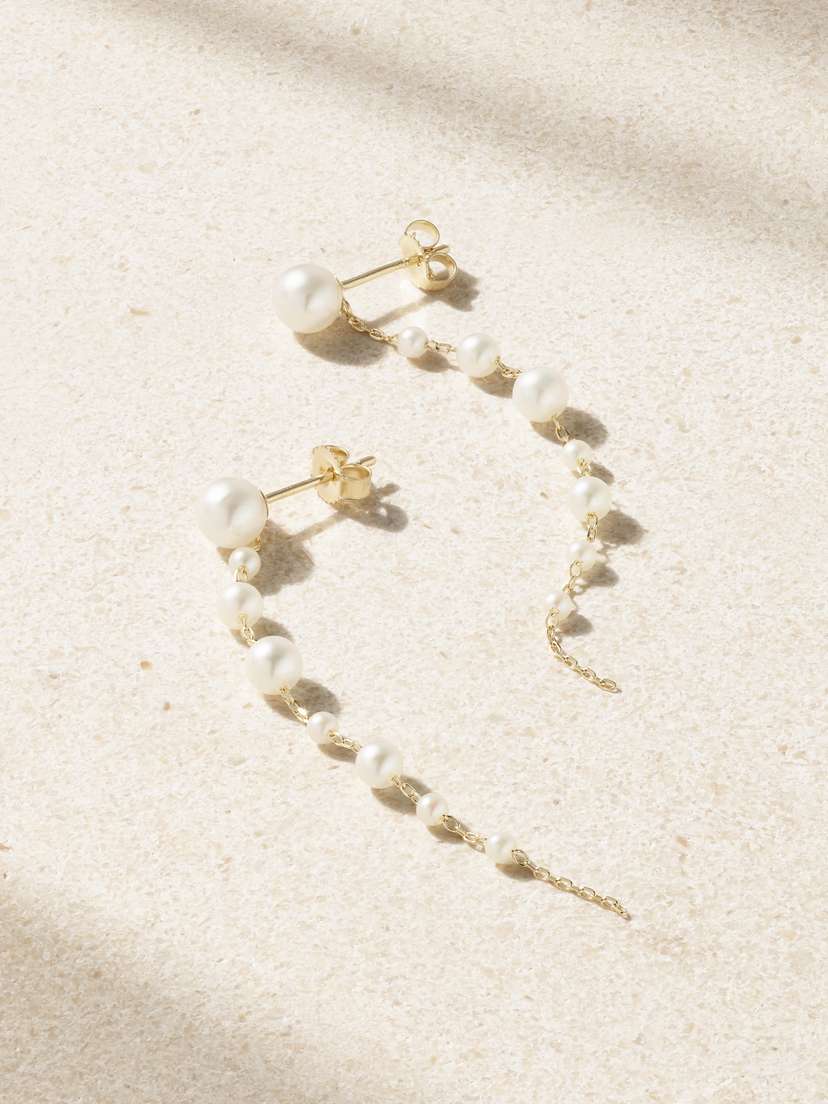 Mizuki 14-karat Gold Pearl Earrings