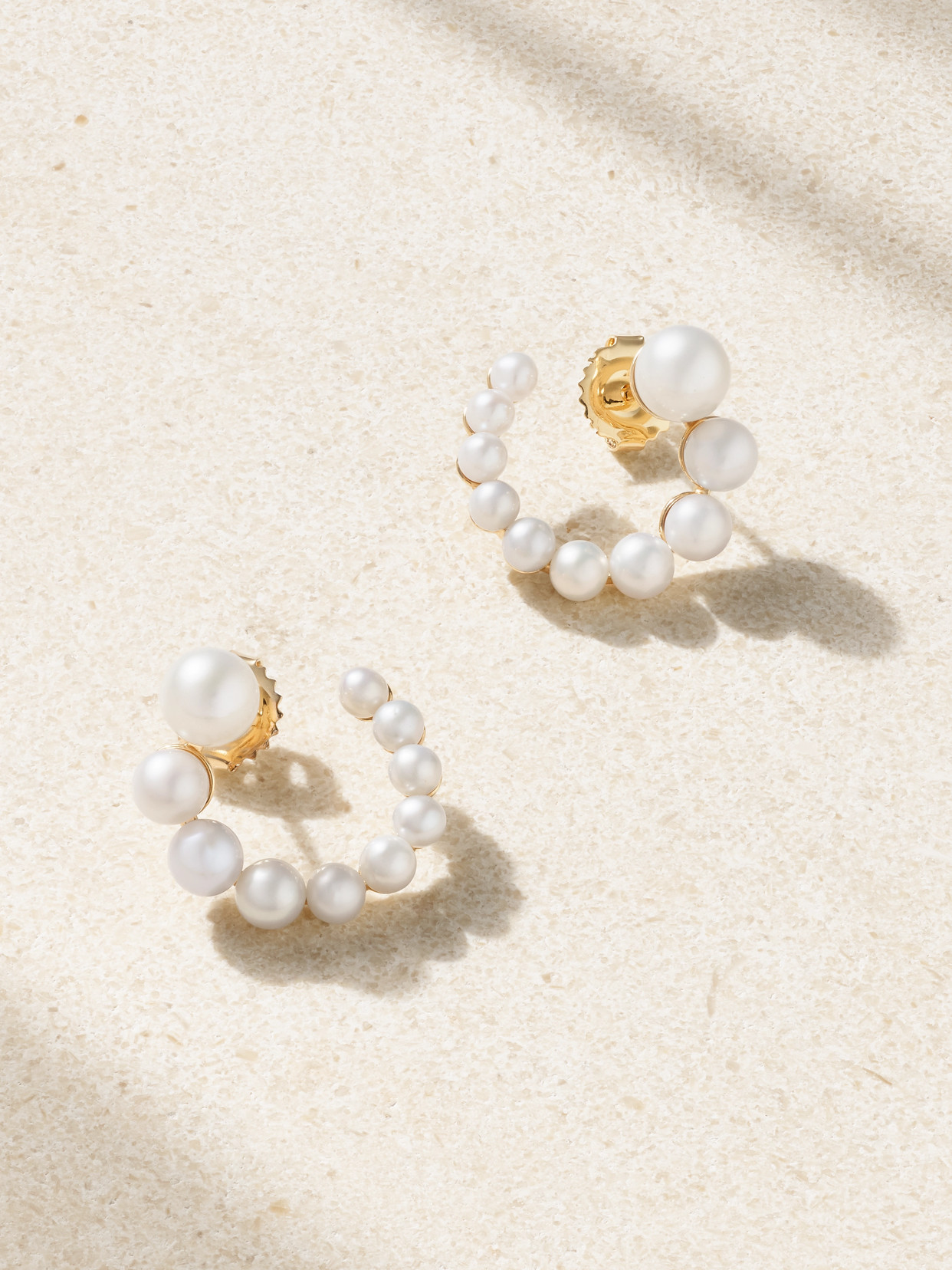 Mizuki - 14-karat Gold Pearl Earrings - White