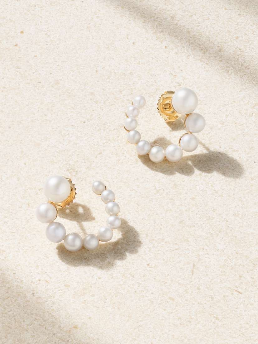 Mizuki 14-karat Gold Pearl Earrings