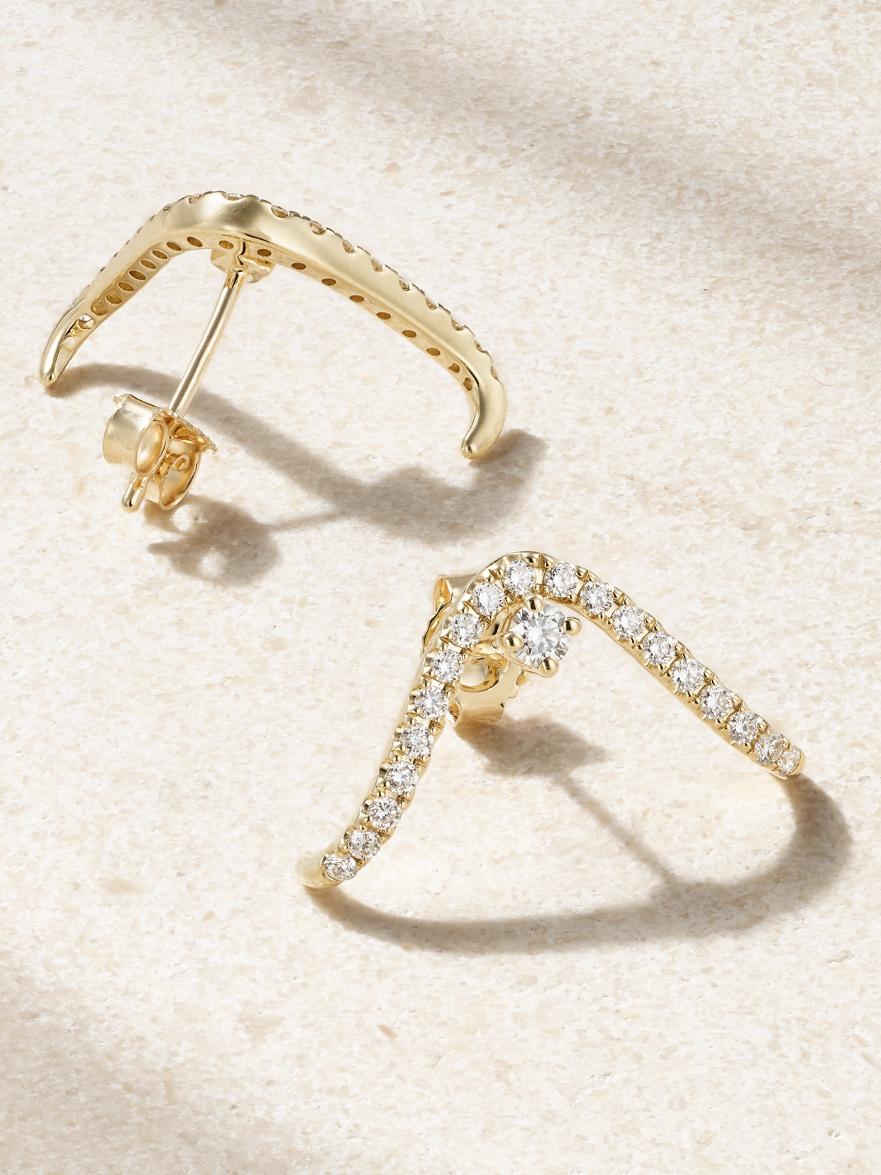 MIZUKI 14-KARAT GOLD DIAMOND EARRINGS