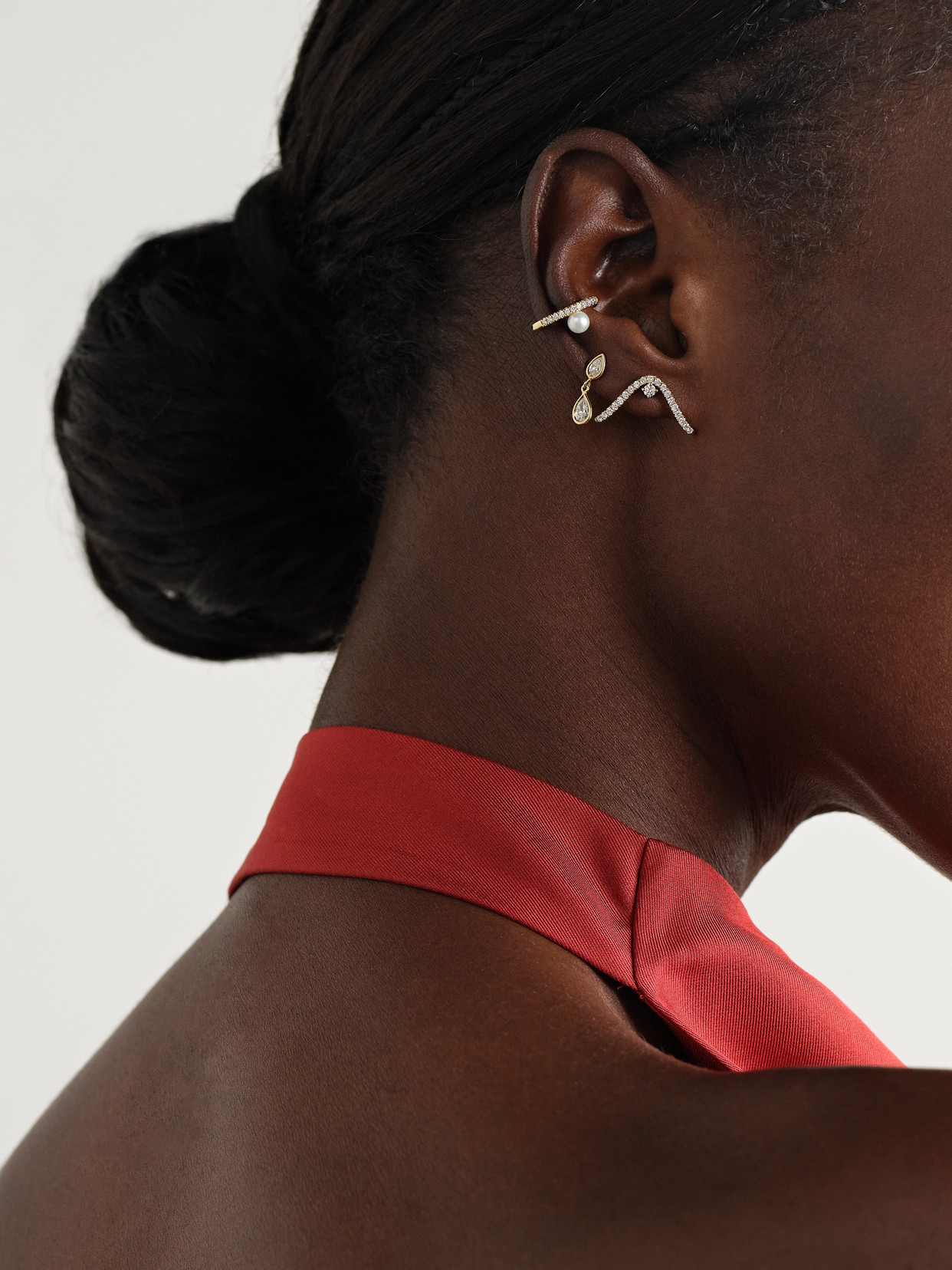 MIZUKI 14-KARAT GOLD DIAMOND EARRINGS