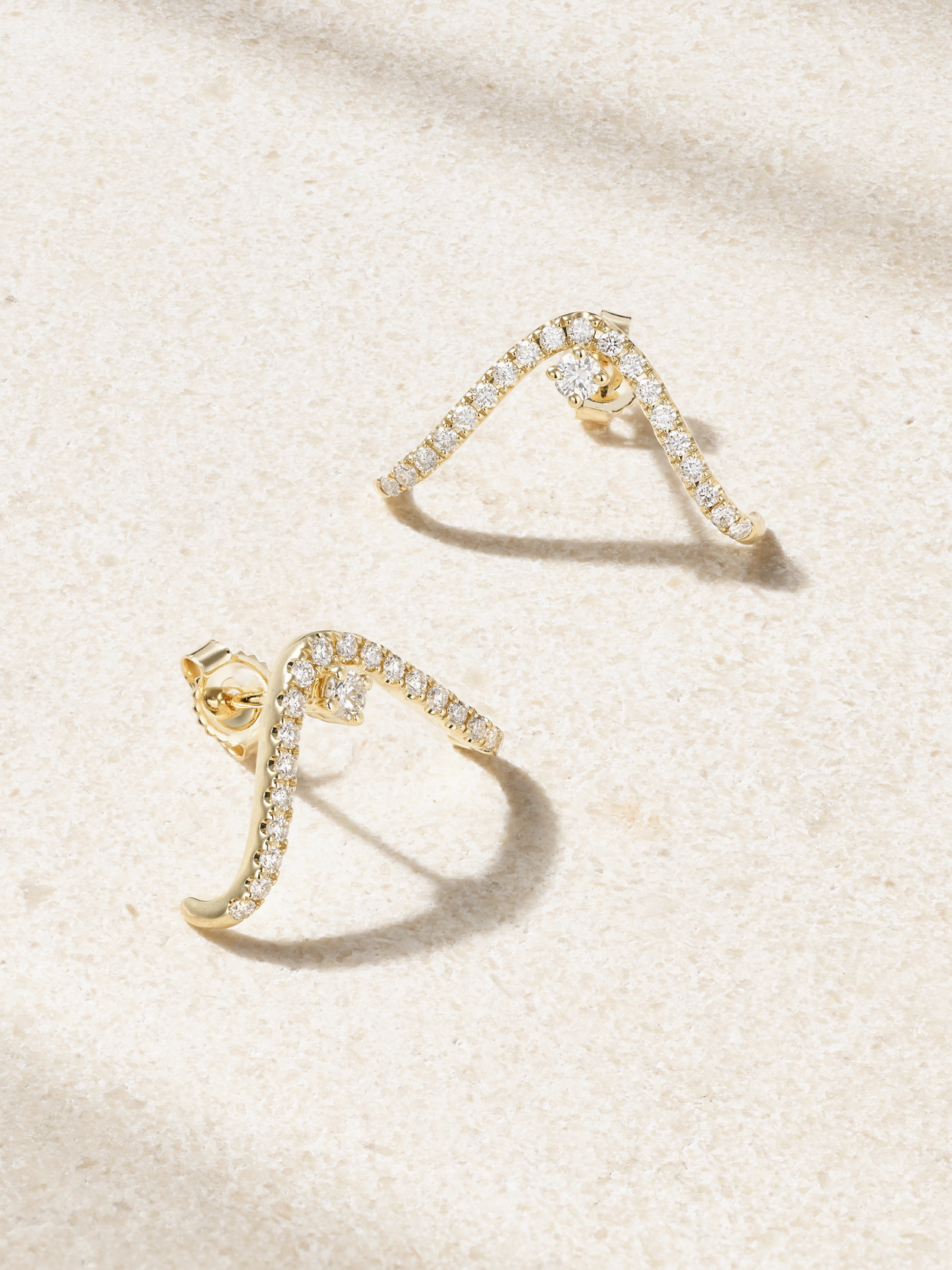 Mizuki 14-karat Gold Diamond Earrings