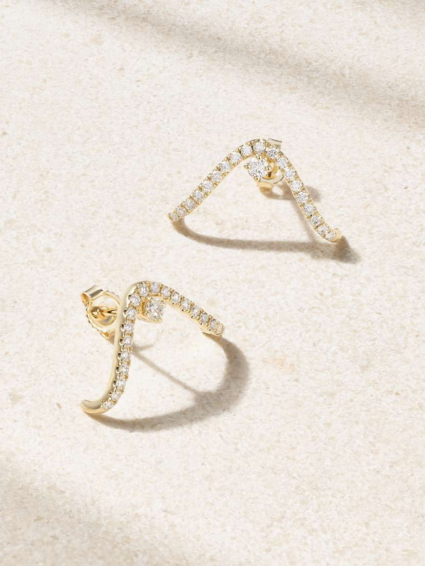 Mizuki 14-karat Gold Diamond Earrings