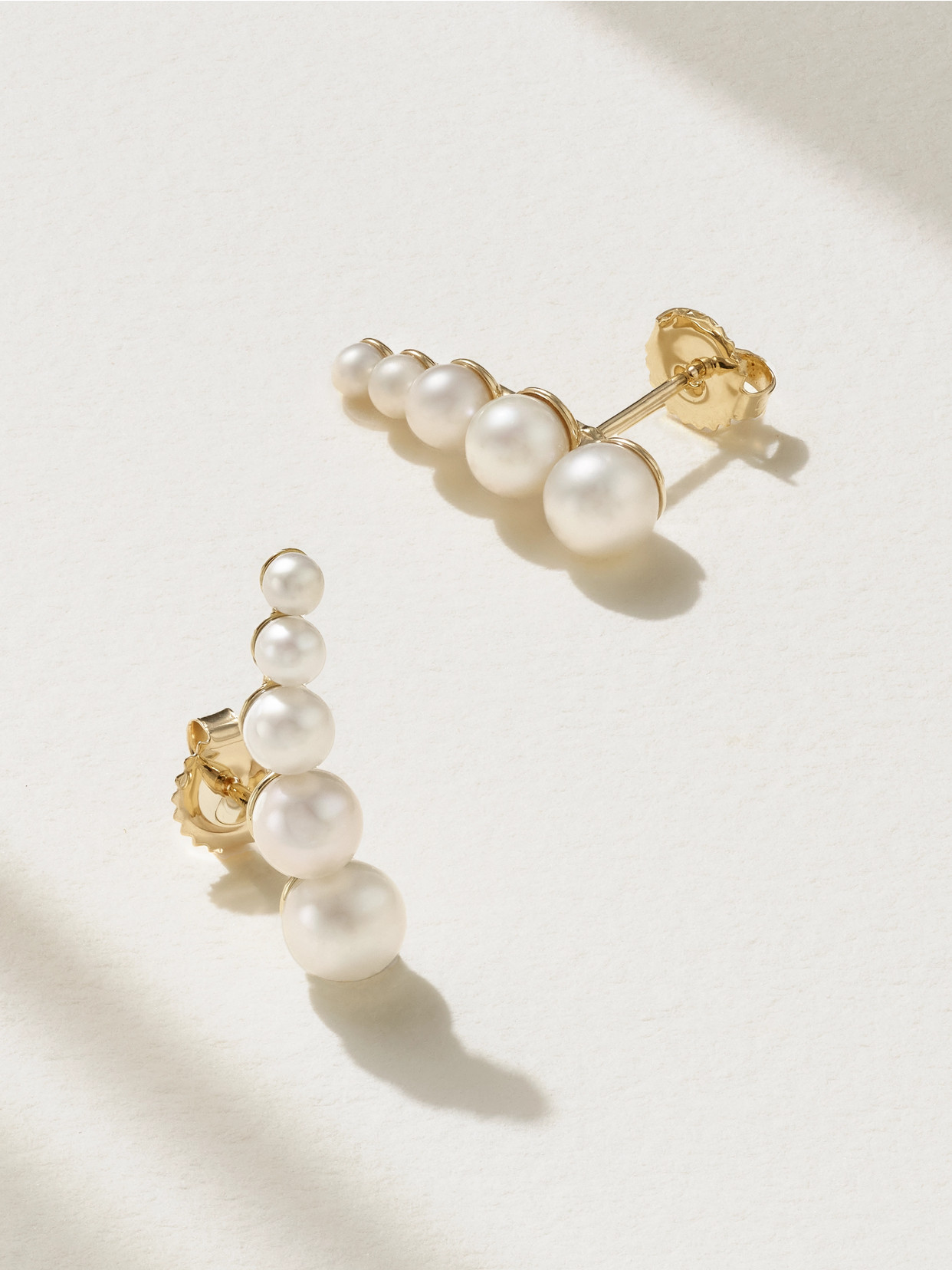 Mizuki 14-karat Gold Pearl Earrings In White
