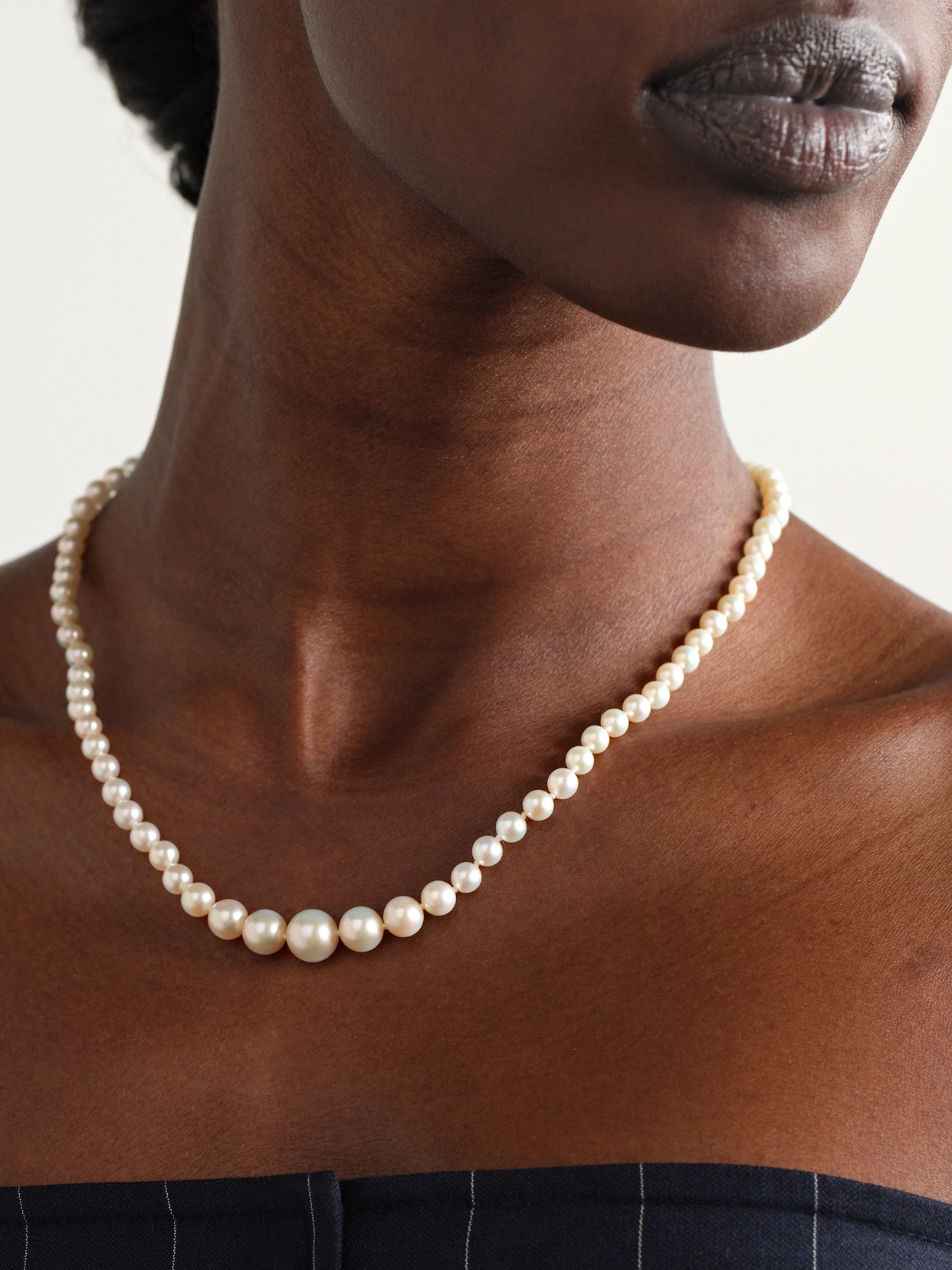 Mizuki 14-karat Gold, Silk And Pearl Necklace In White