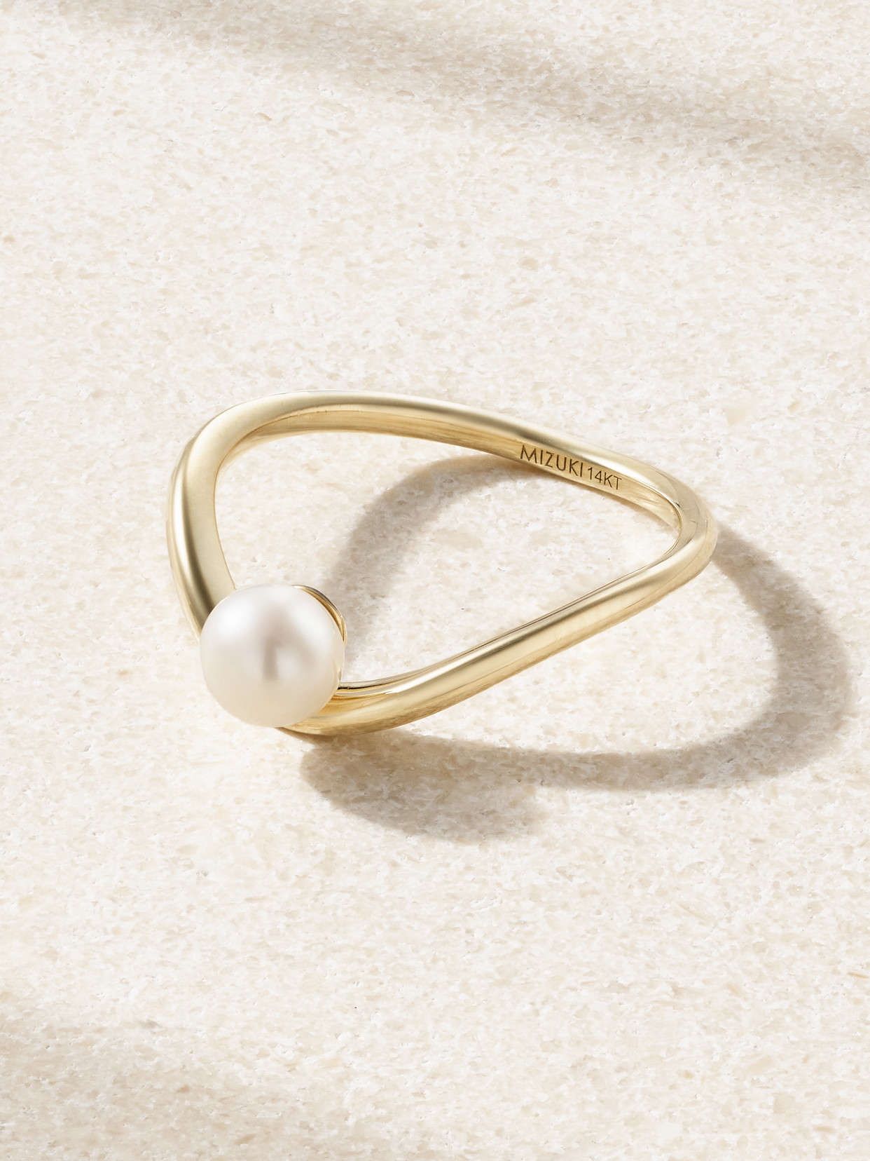 Mizuki - 14-karat Gold Pearl Ring - White
