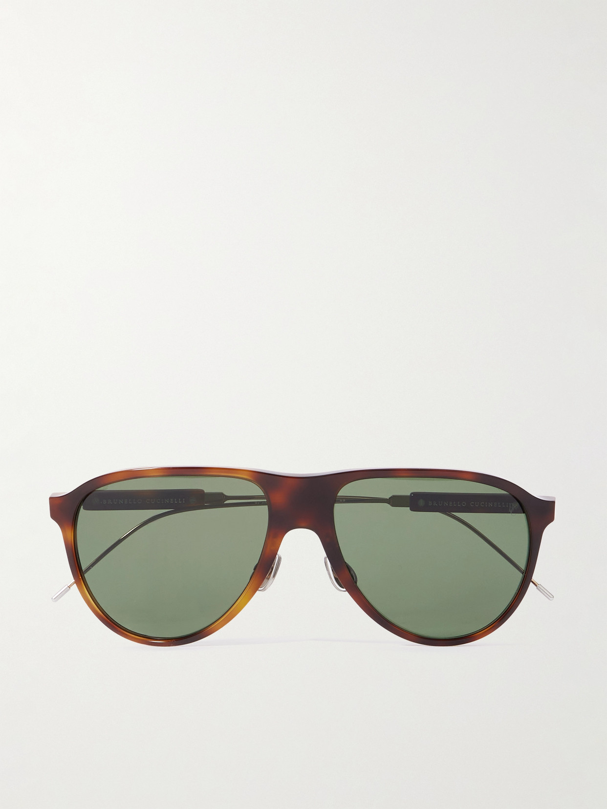 Brunello Cucinelli Aviator-style Tortoiseshell Acetate And Gold-tone Sunglasses