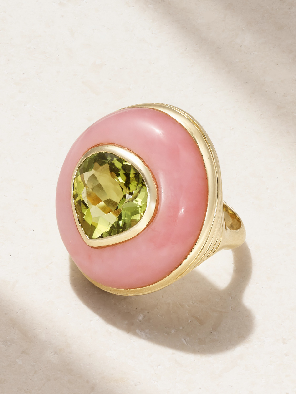 Retrouvai Classic Lollipop 14-karat Gold, Opal And Tourmaline Ring In Pink