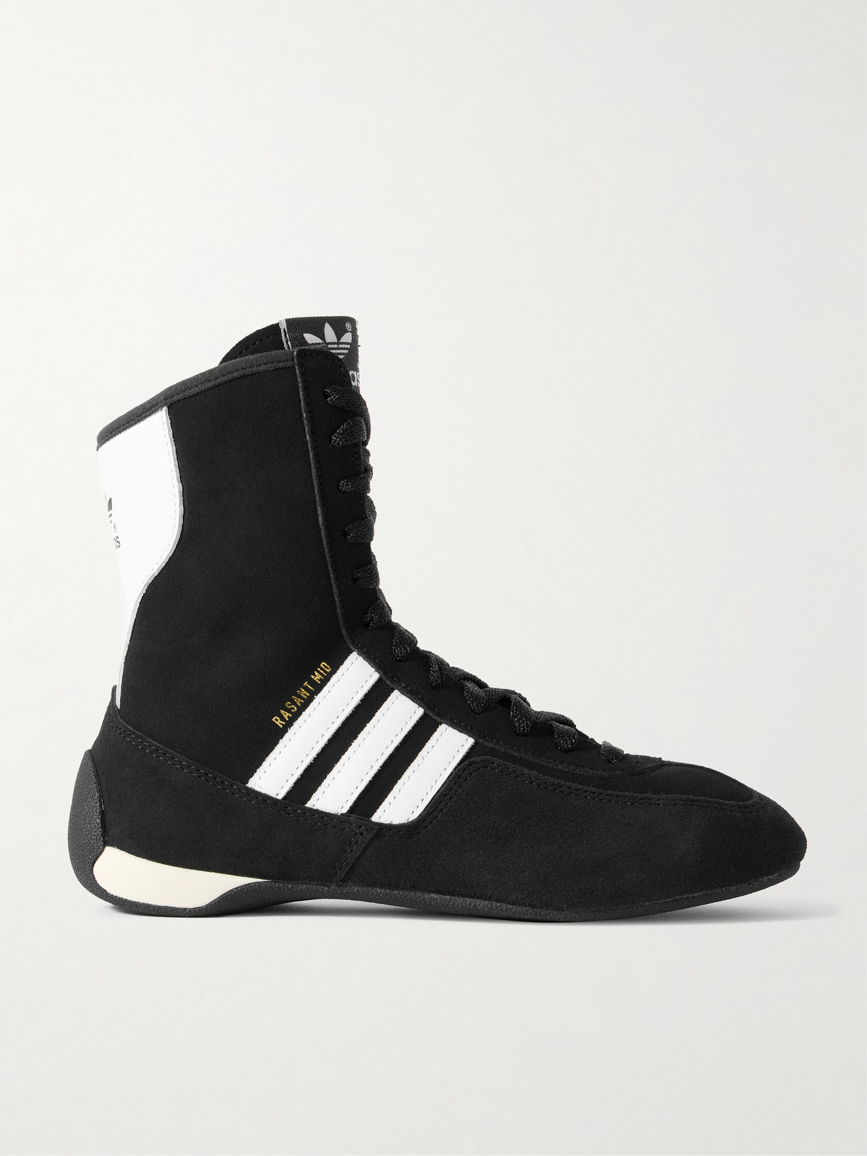 adidas Originals - Rasant Mid Leather-trimmed Suede Sneakers - Black