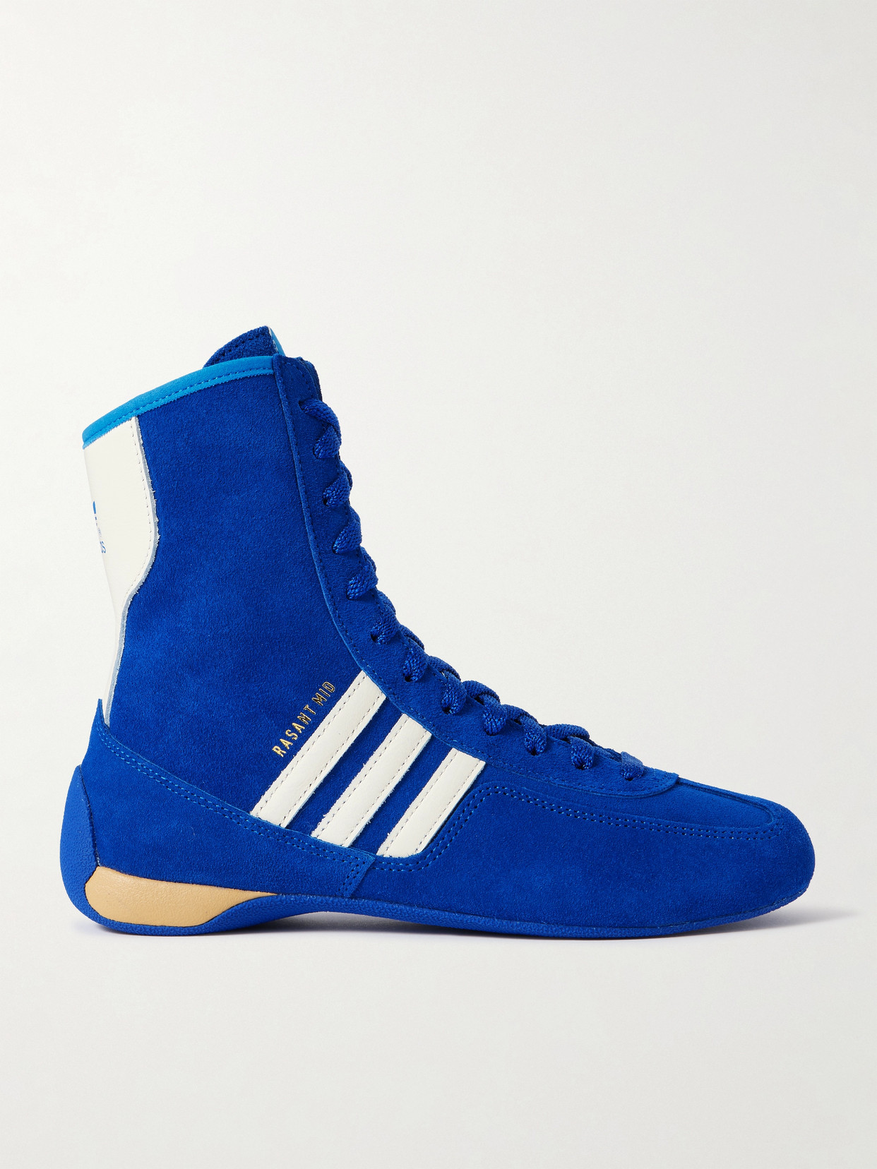 Adidas Originals Rasant Mid Leather-trimmed Suede Sneakers In Blue