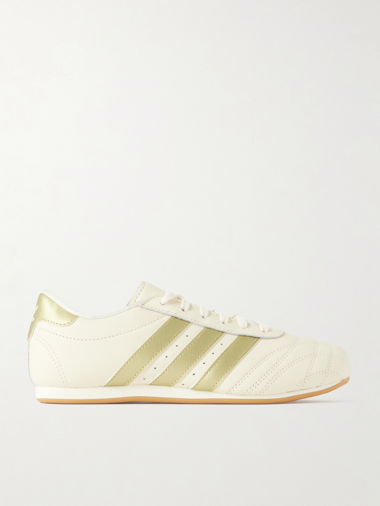 adidas Originals - Taekwondo Metallic Striped Leather Sneakers - Cream