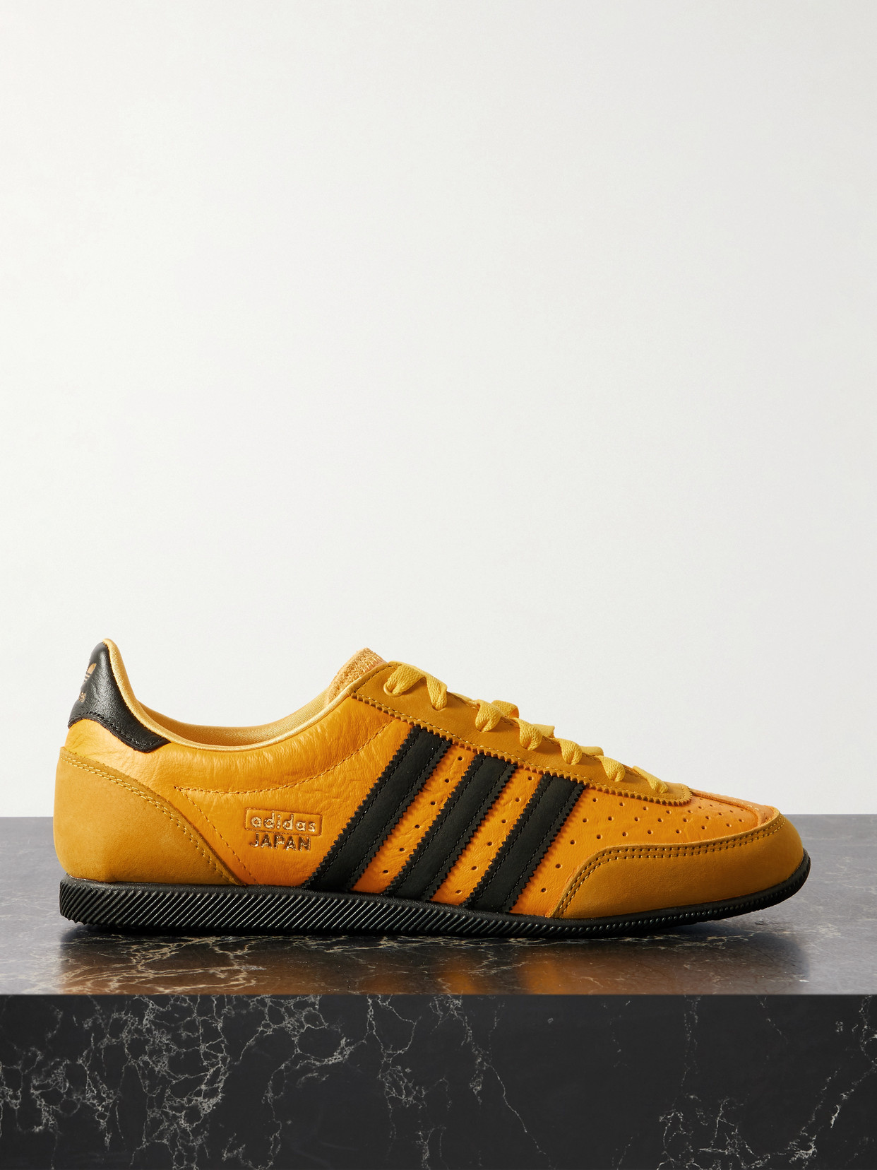 adidas Originals - Japan Suede-trimmed Leather Sneakers - Yellow